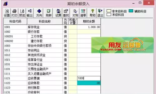 用友T3总账期初余额录入方法及注意事项