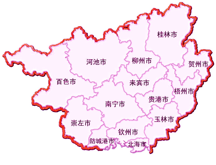 2020年广西旅游地图图片
