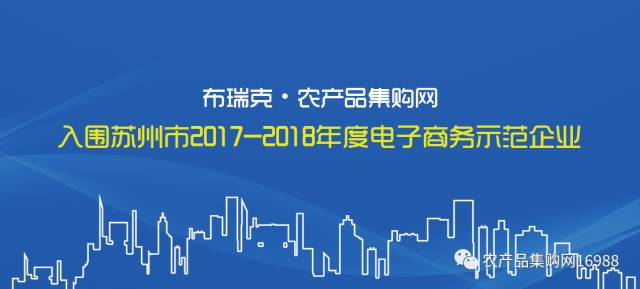 布瑞克·农产品集购网入围苏州市2017-2018年度电子商务示范企业