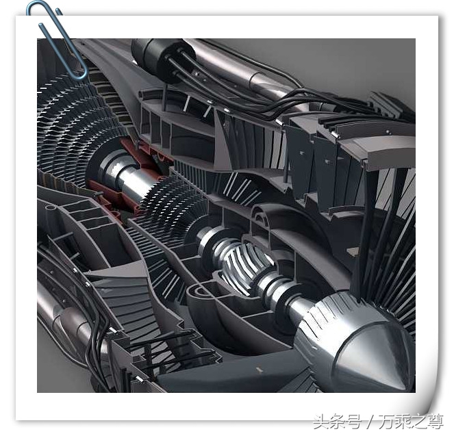 高清民航客机发动机剖面构造图,看着很容易造嘛