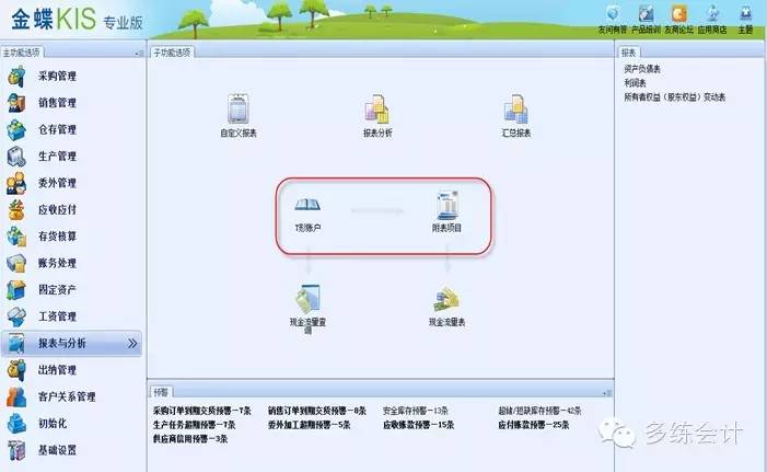 会计实务图文详解金蝶KIS专业版——财务管理之报表与分析