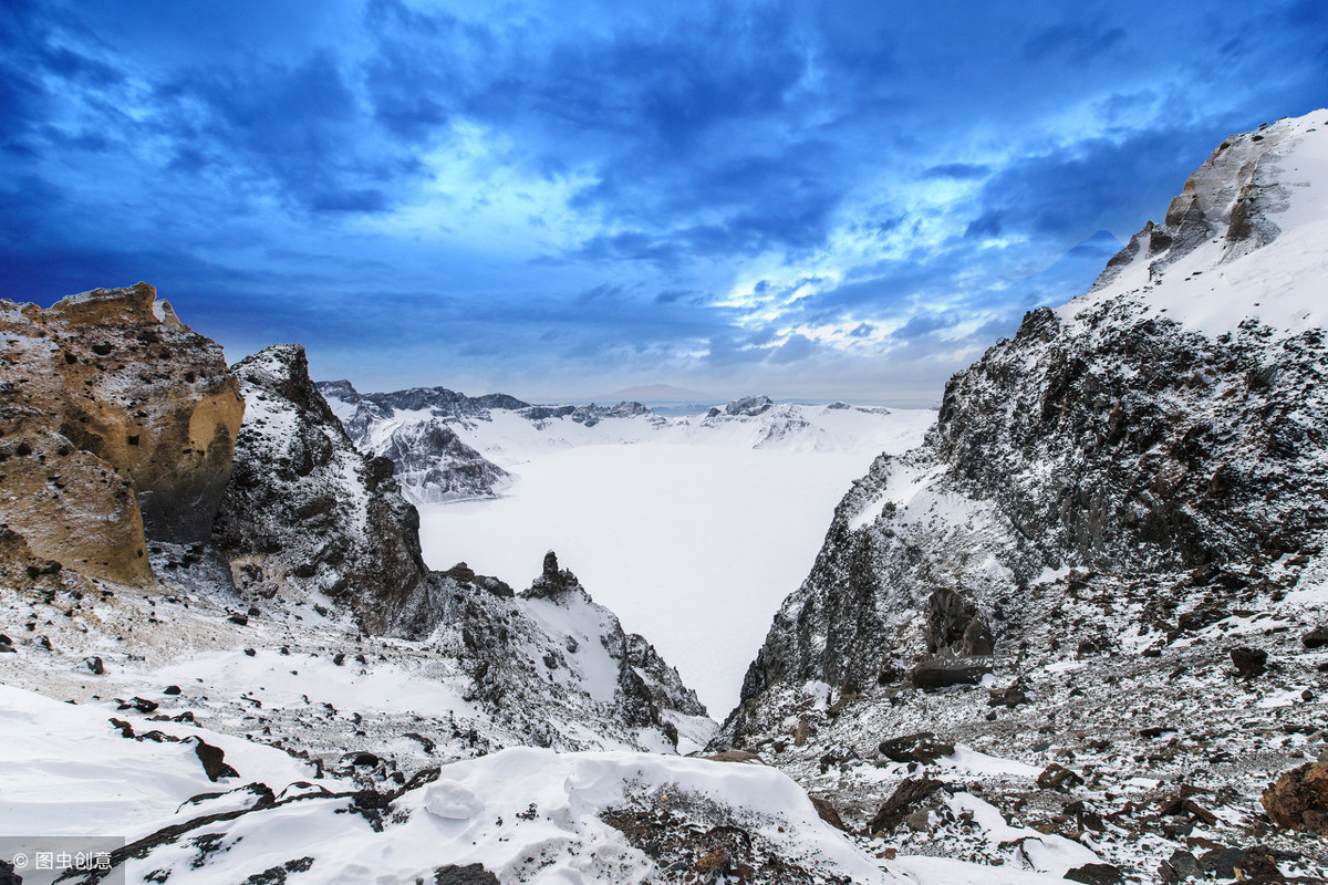 长白山雪景摄影图片