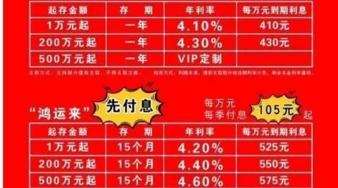 银行存钱利率4.2%，一万元存一年利息有多少，靠谱吗？