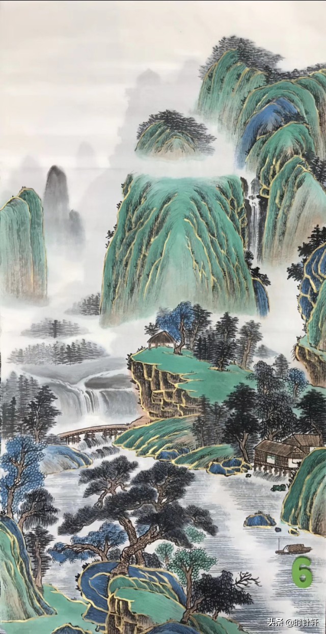 一水护田将绿绕,两山排闼送青来,国画山水请雅正.