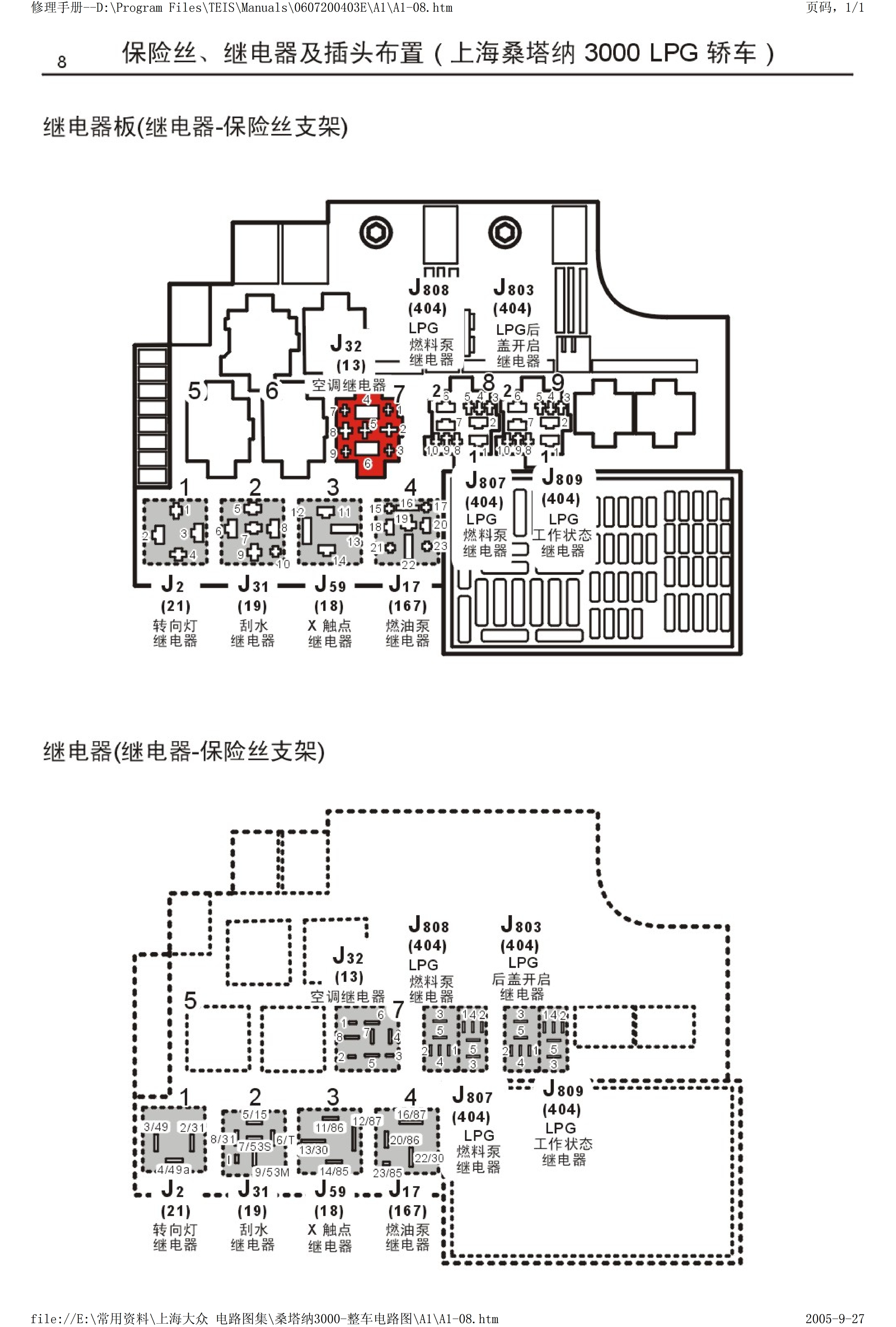 06年普桑保险盒示意图图片