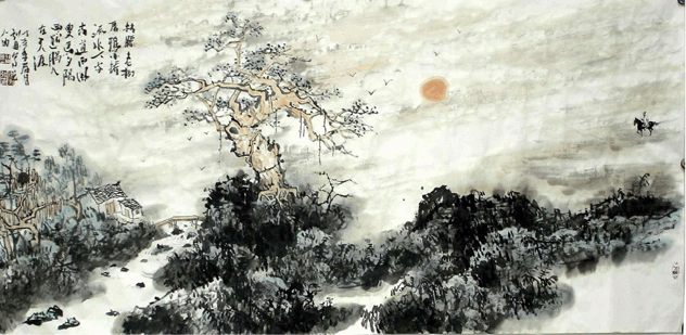 枯藤老树昏鸦小桥流水人家古道西风瘦马画面枯藤老树昏鸦小桥流水人家
