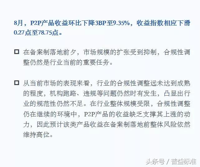 8月各类理财产品收益下降，信托产品收益涨至8.59%