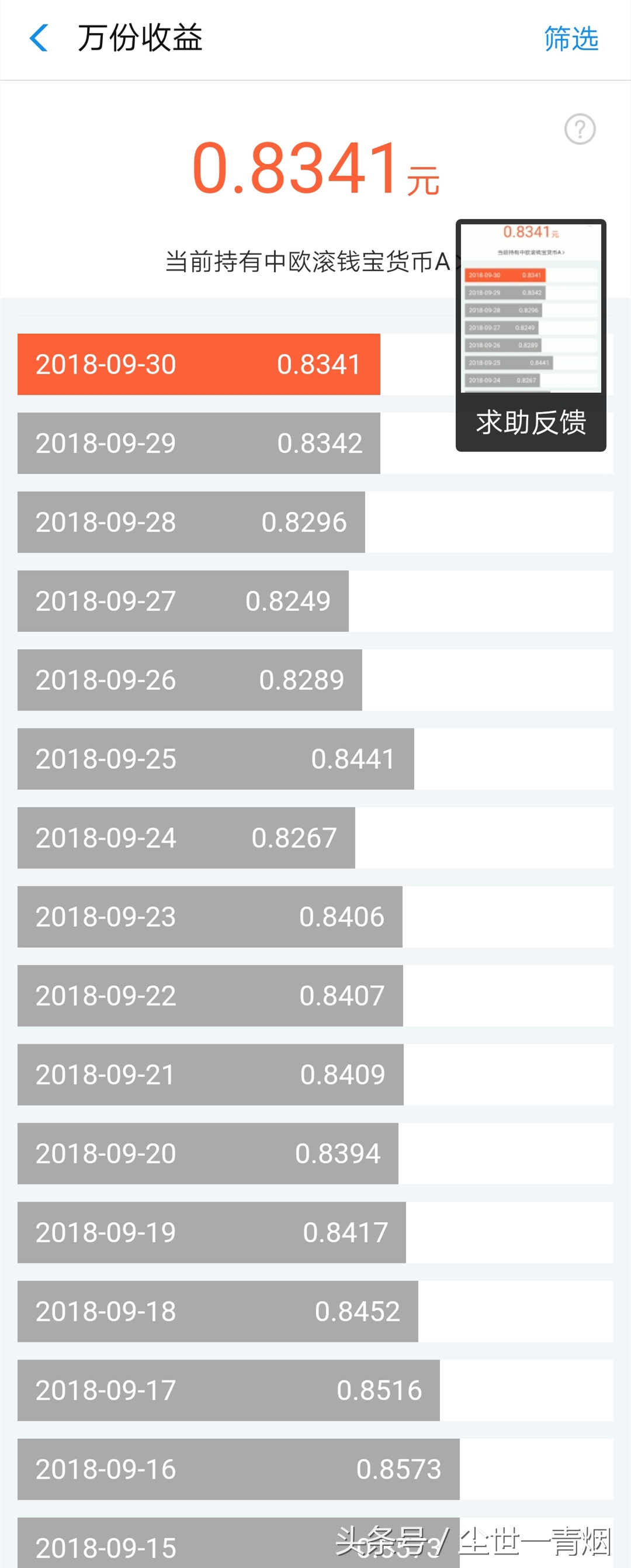 余额宝九月份的收益率