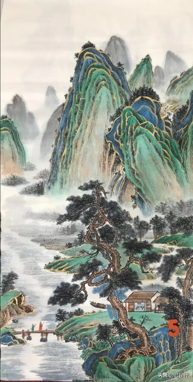 一水护田将绿绕,两山排闼送青来,国画山水请雅正.