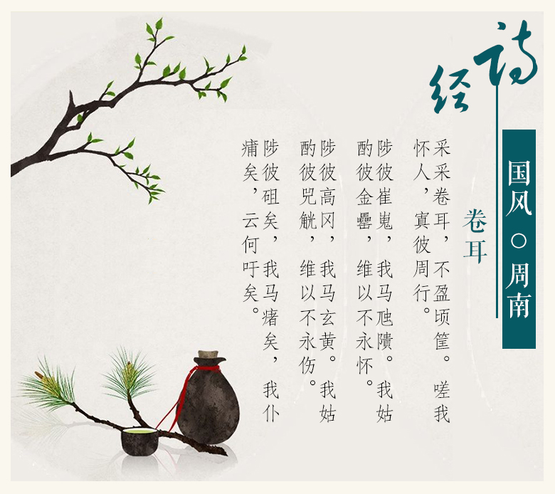 诗经国风周南卷耳原文及赏析诗经国风周南全部解释