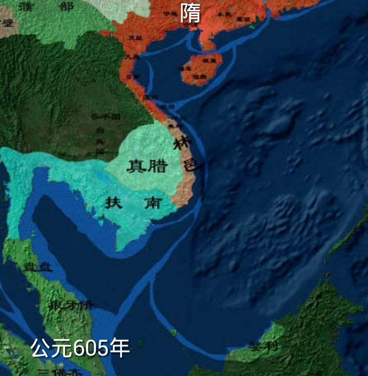 唐与林邑国时而缓和时而互相进攻,界限仍维持在南朝末状态.