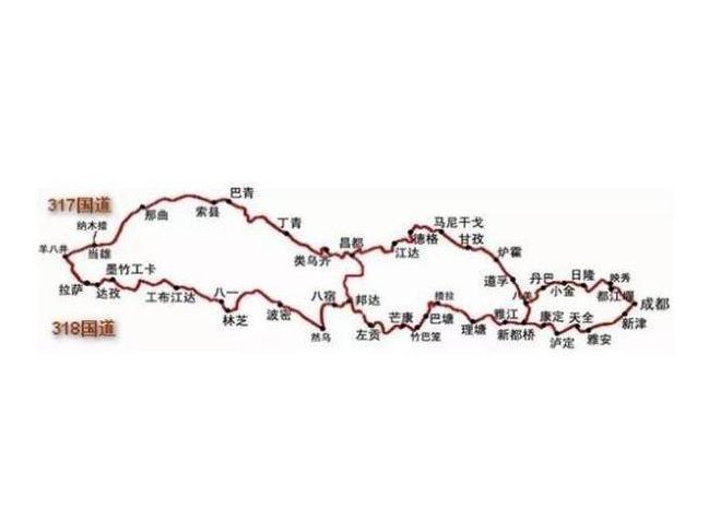 318國道中,從成都到拉薩的路線被稱之為川藏318國道,而317國道(川藏北