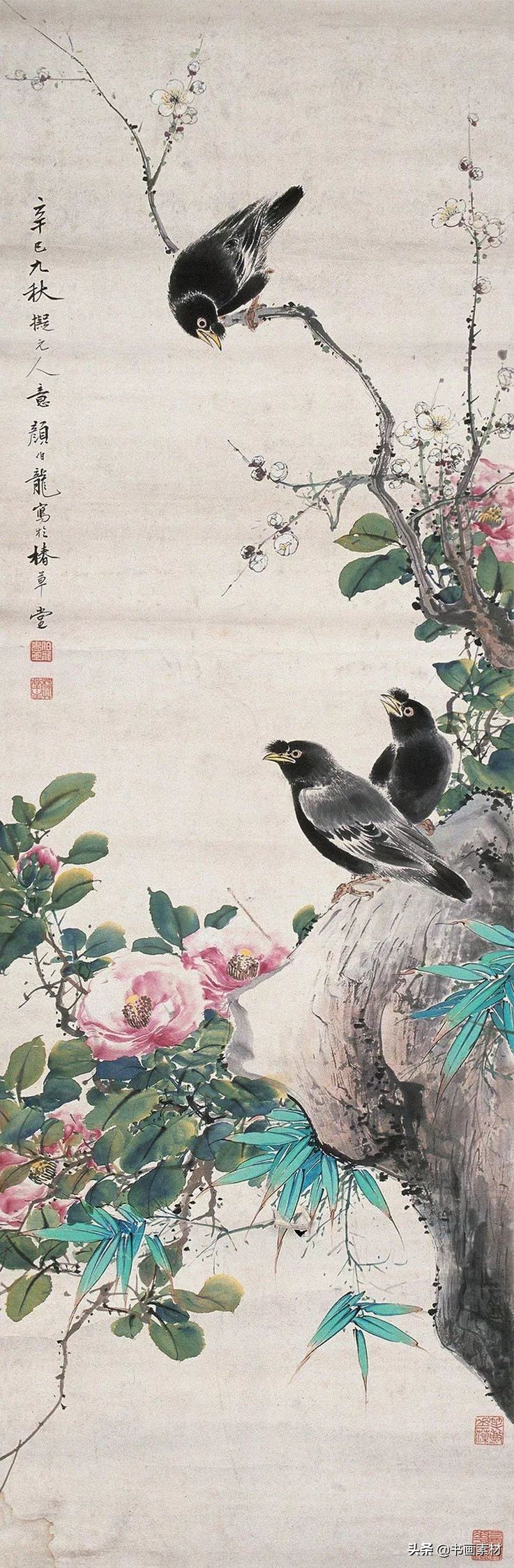 一代花鸟大家颜伯龙"兼工代写"的独特花鸟画作品欣赏