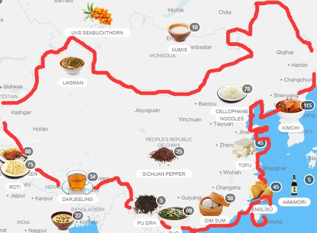 吃货眼中的中国地图