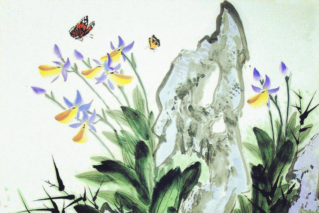 幽兰花，生谷中；有蝴蝶，循香来