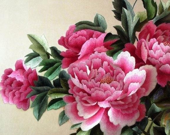 盘金绣针法金丝线刺绣教程