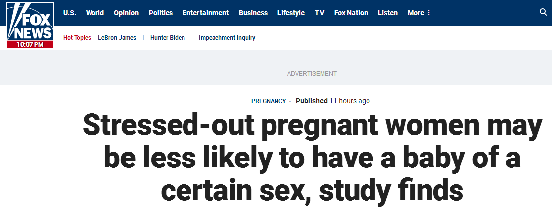 生男生女啥决定？研究发现：孕期有压力，可能会生女孩