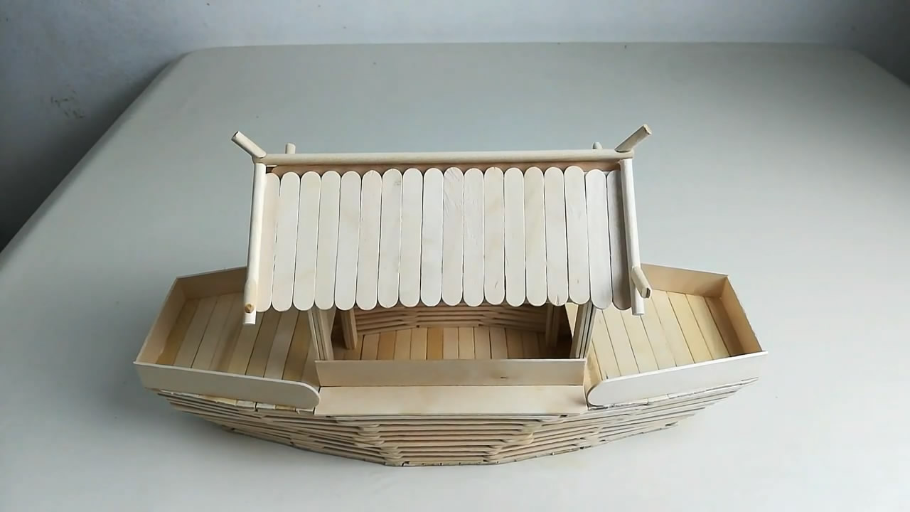 雪糕棒小船的简单制作步骤