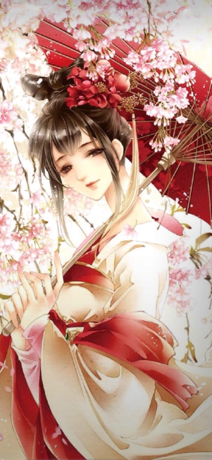 手绘古风美人手机桌面背景壁纸锁屏:有美一人,清扬婉兮,来看看