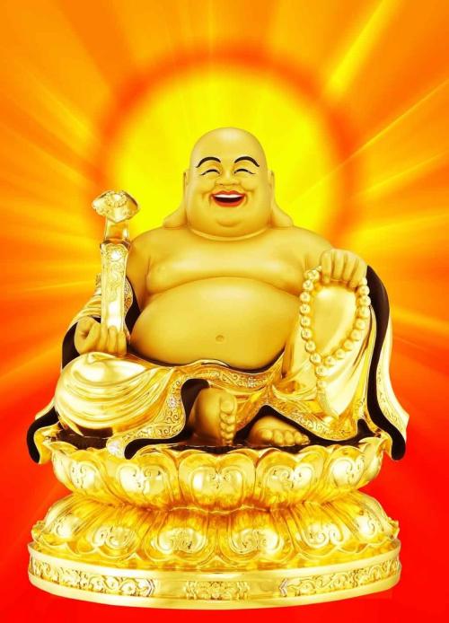 金色弥勒佛图,祝你平安快乐