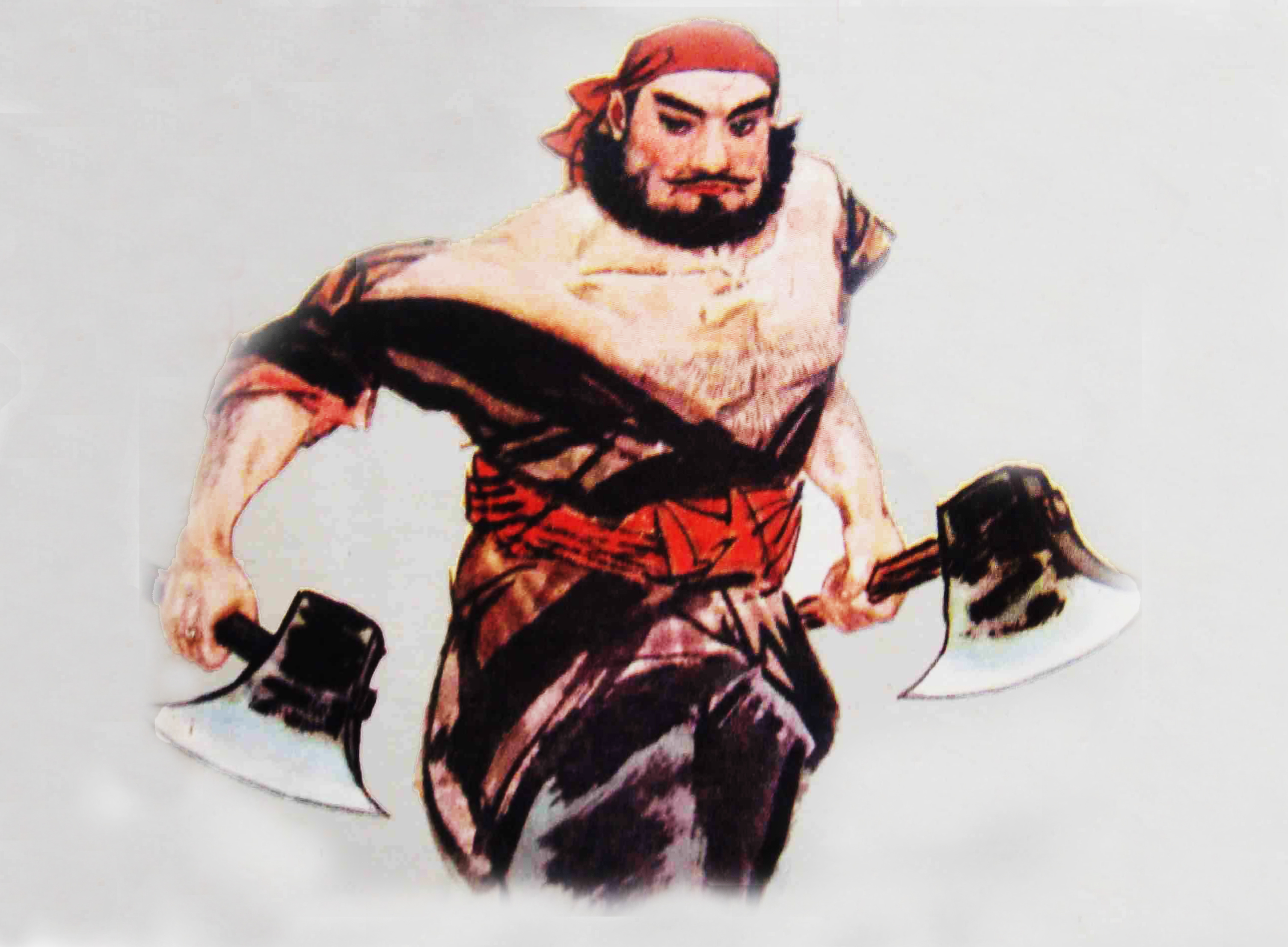 李逵人物画像尽管安葬完母亲后,李逵终于抑制不住内心的伤痛,大哭了一