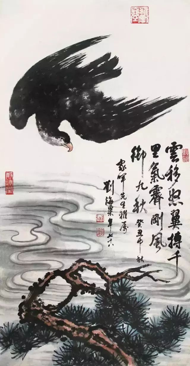 国画名家刘海粟花鸟画作品欣赏！