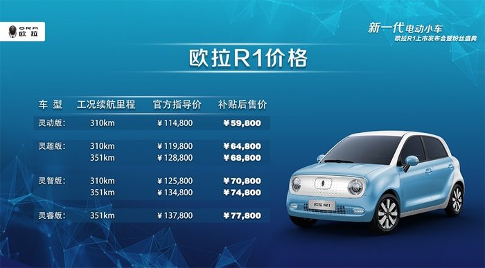 长城欧拉r1纯电动车价钱多少_长城欧拉r1值得买吗