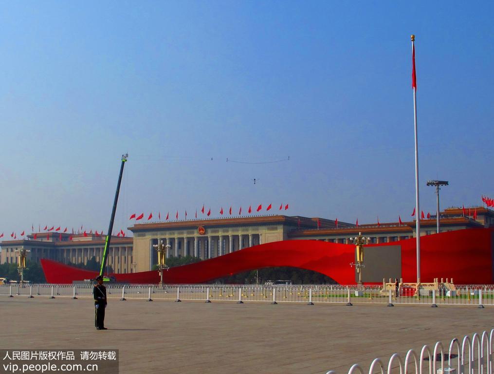天安门广场盛装迎接新中国国庆70周年盛典