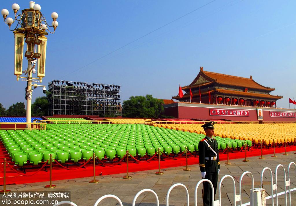 天安门广场盛装迎接新中国国庆70周年盛典