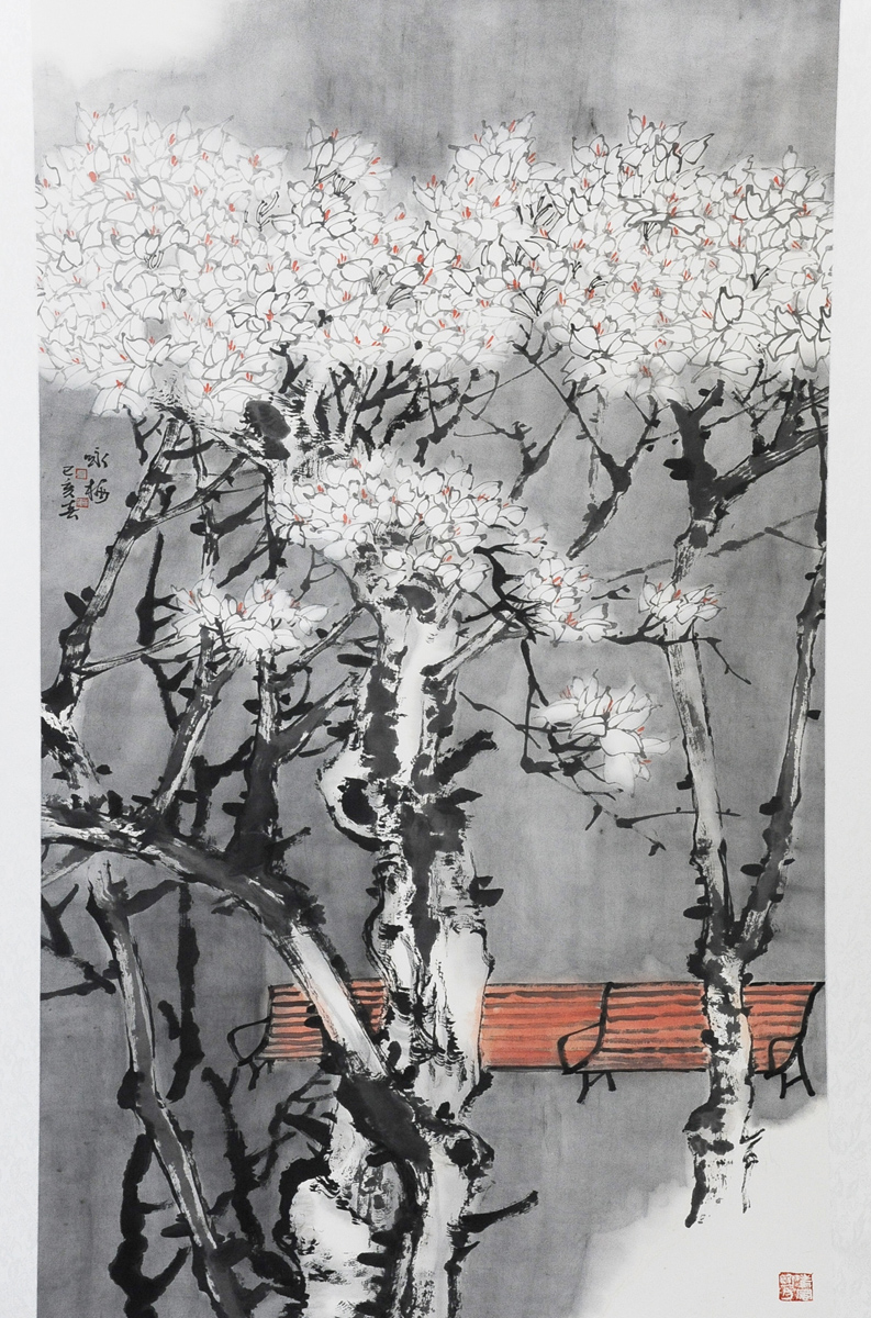 草树知春不久归,百般红紫斗芳菲,画家张咏梅作品欣赏