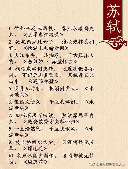 中国古代文人十大经典名句