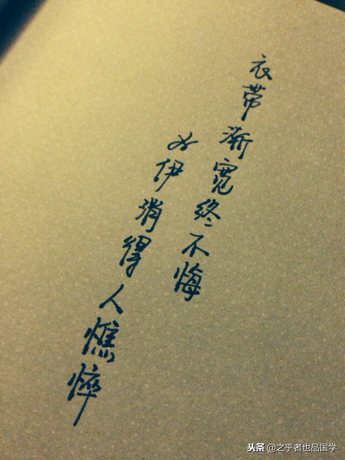 衣带渐宽终不悔为伊消得人憔悴意思衣带渐宽终不悔为伊消得人憔悴说的