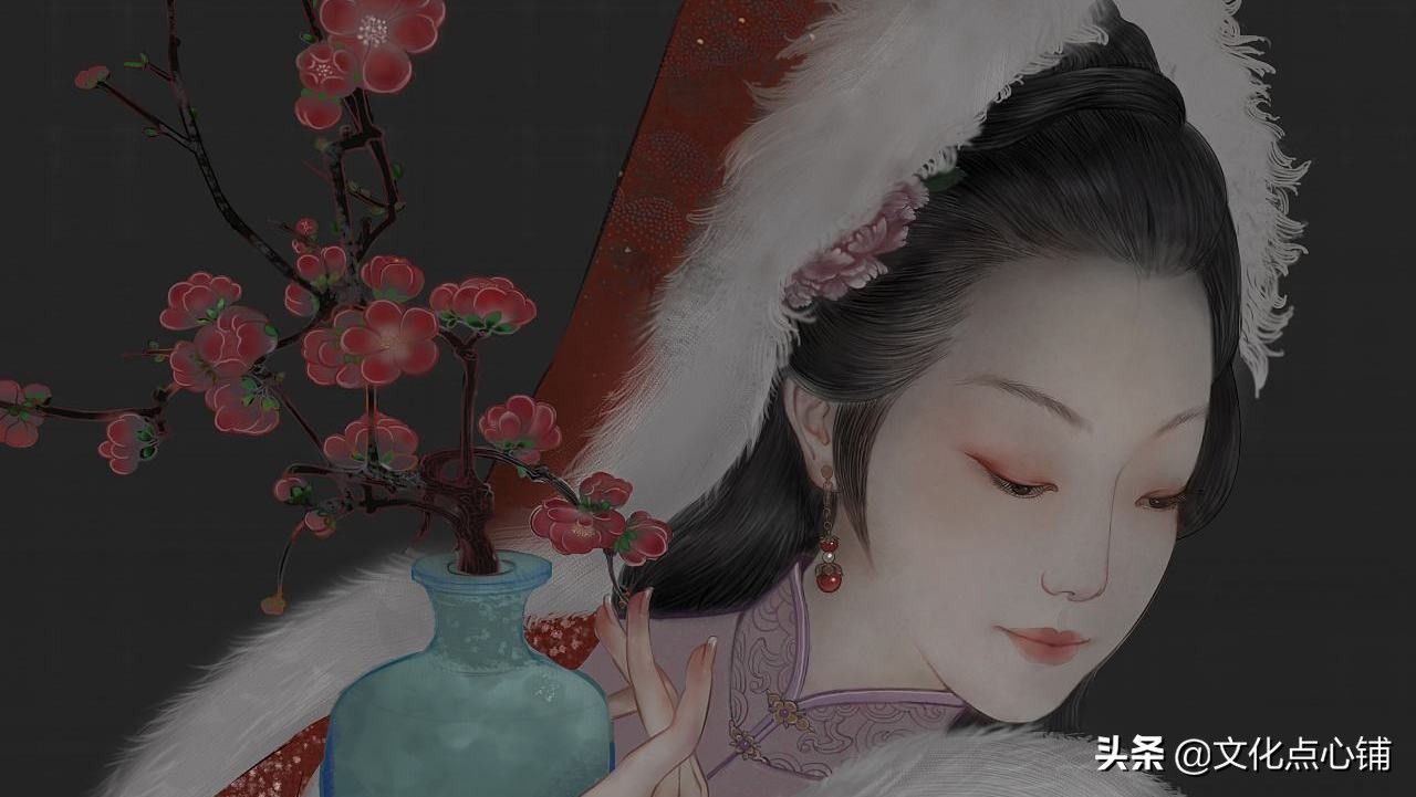 在49回薛宝琴一出场,贾母不但给了薛宝琴一件今碧