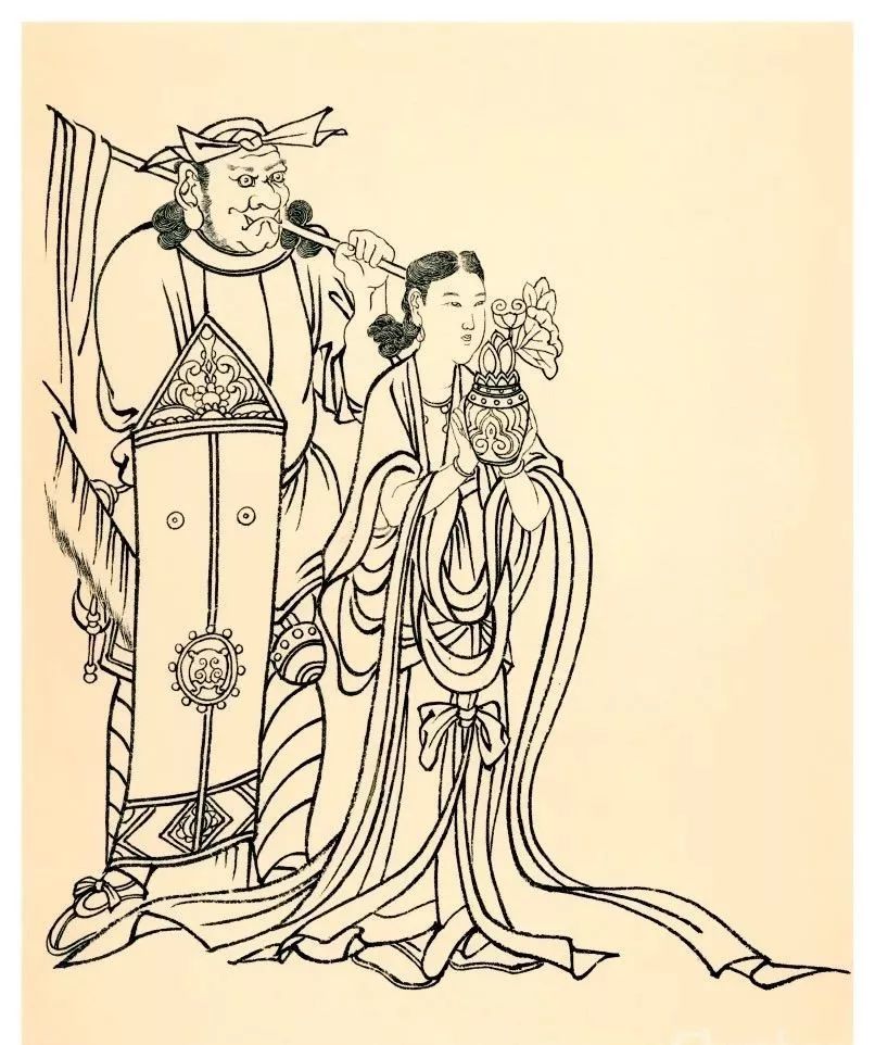 画圣|吴道子线描人物图