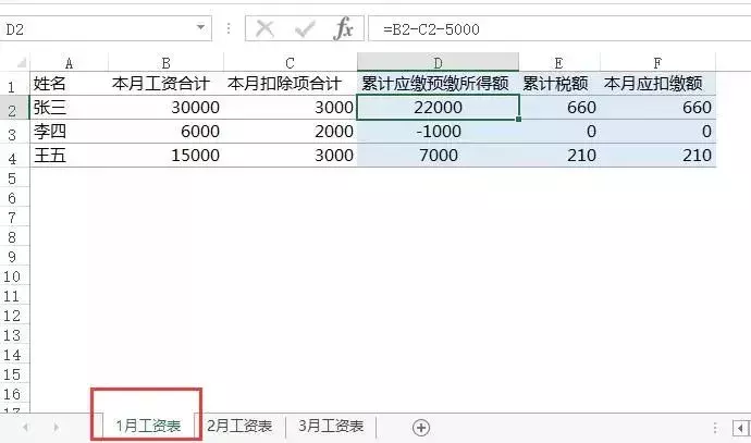 2019最新个税计算Excel公式（起征点5000），帮你整理好了！