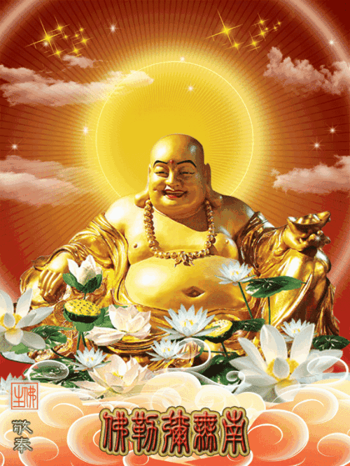 金色弥勒佛图,祝你平安快乐