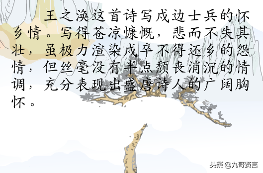 唐代诗人王之涣描写戍边士兵的古诗《凉州词》注释诗意，问题思考