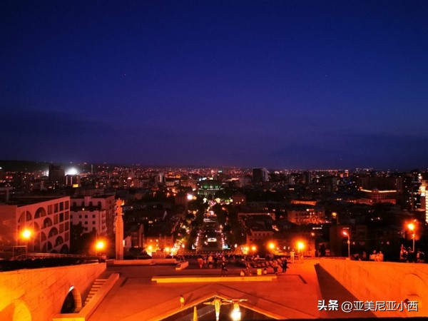 Wandering on the streets of Caucasus, Armenia in summer—evening breeze ...