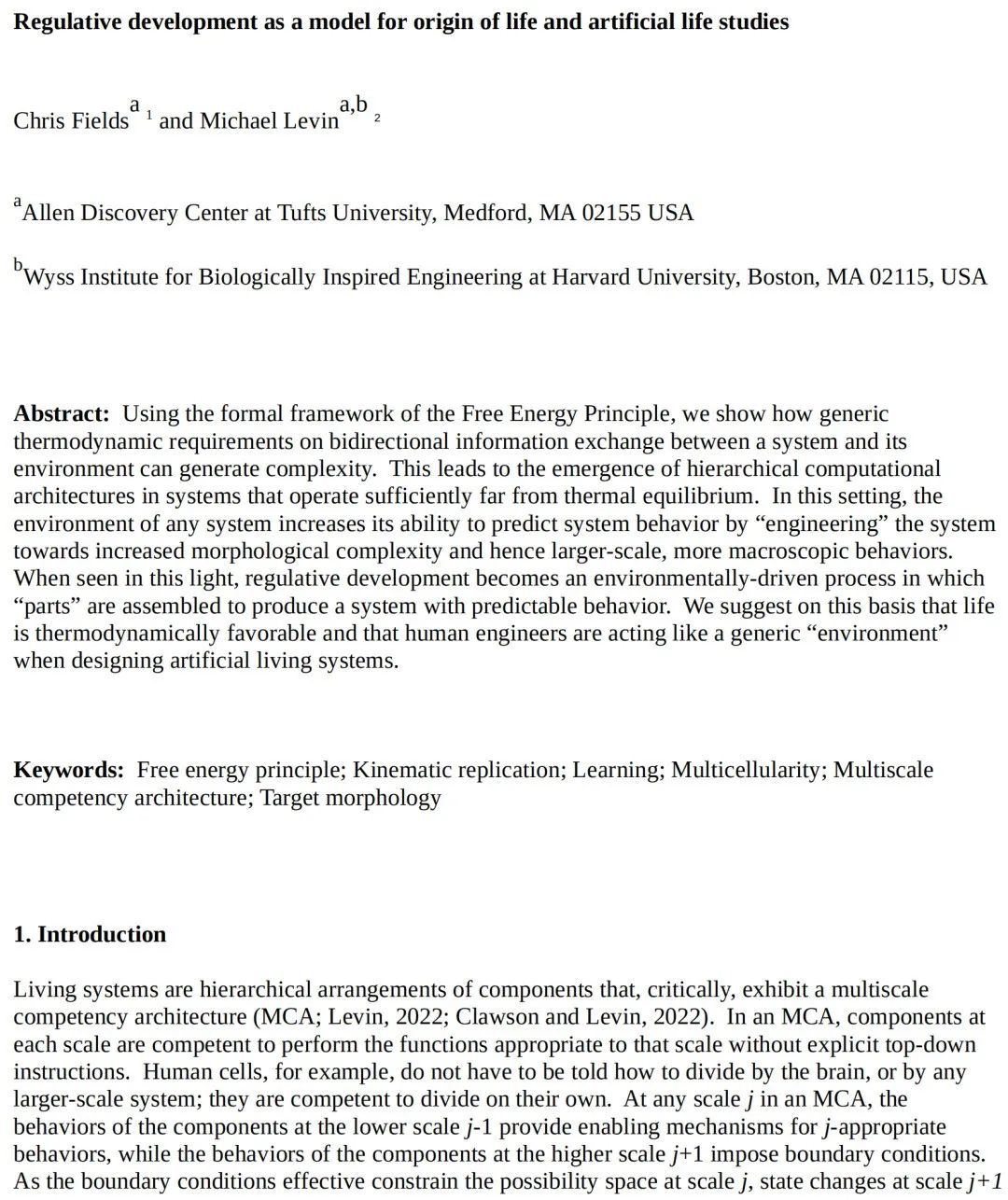 Regulative Development Regulated development of models for the study of the origin of life and ...